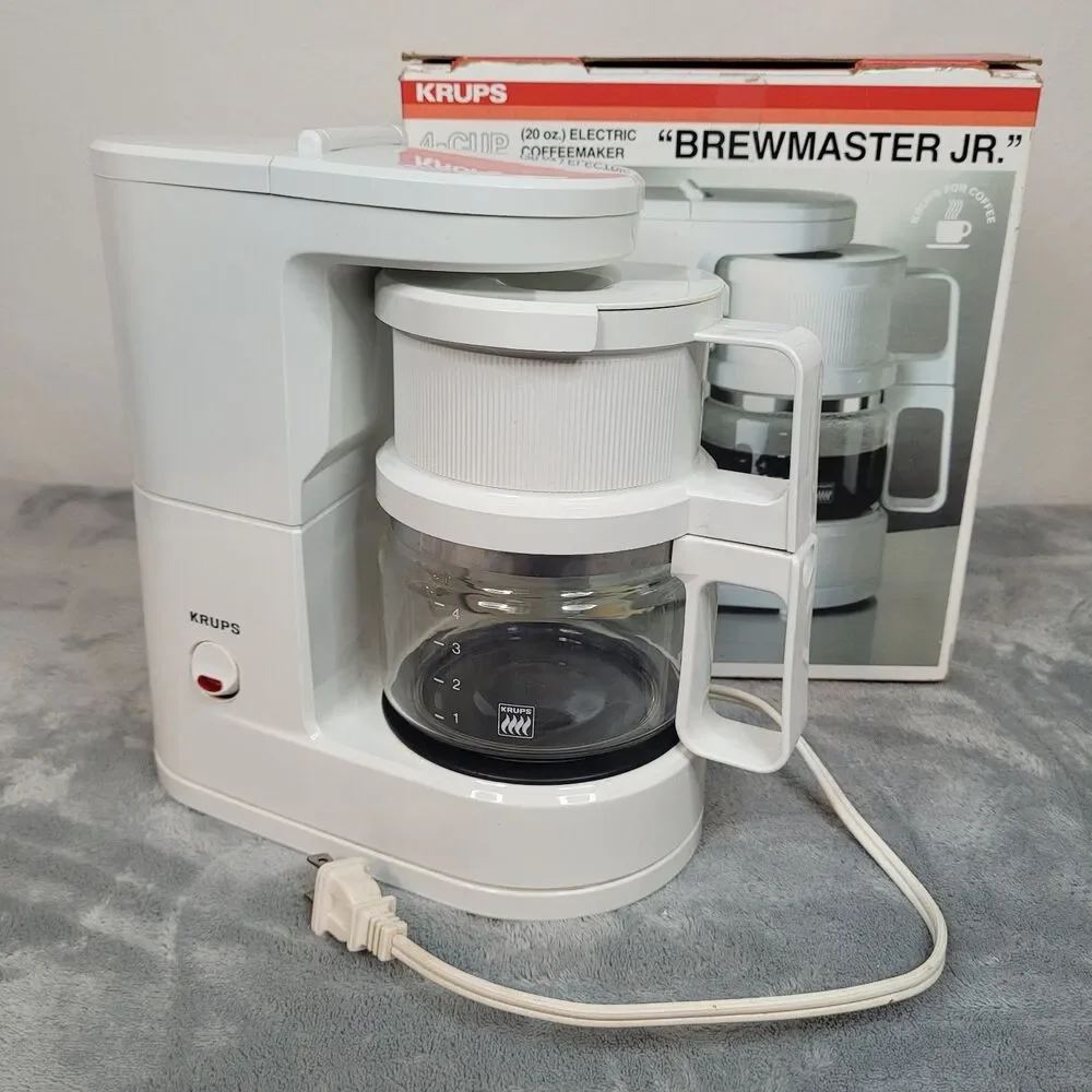Krups Brewmaster Jr. Coffee Maker 4 Cup Model 170 White w/ Box & Reusable Filter